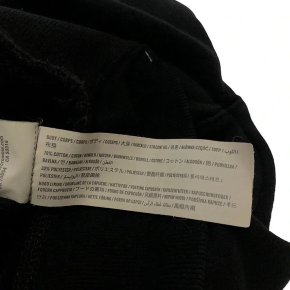 Hollister Hoodie Men's Large Embroidered Sleeve Hood Black Casual Streetwear - Picture 10 of 13